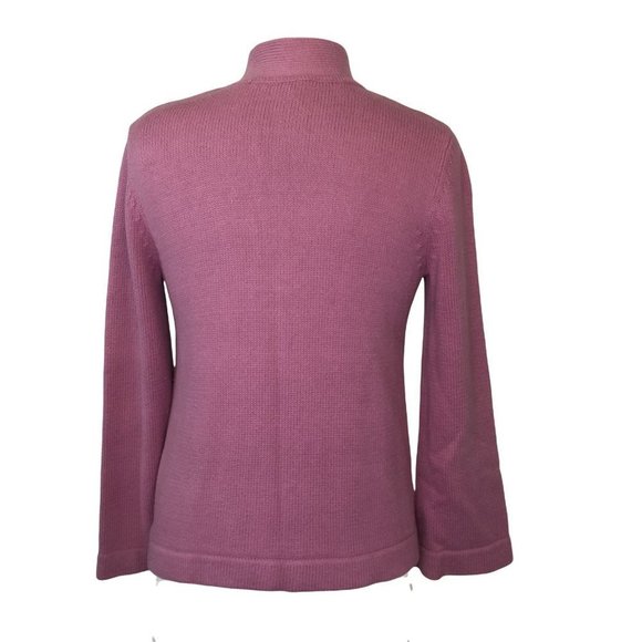 J Jill Cardigan Sweater Jacket Size XS Button-Up Orchid Lavender Pockets Collar - Picture 2 of 9